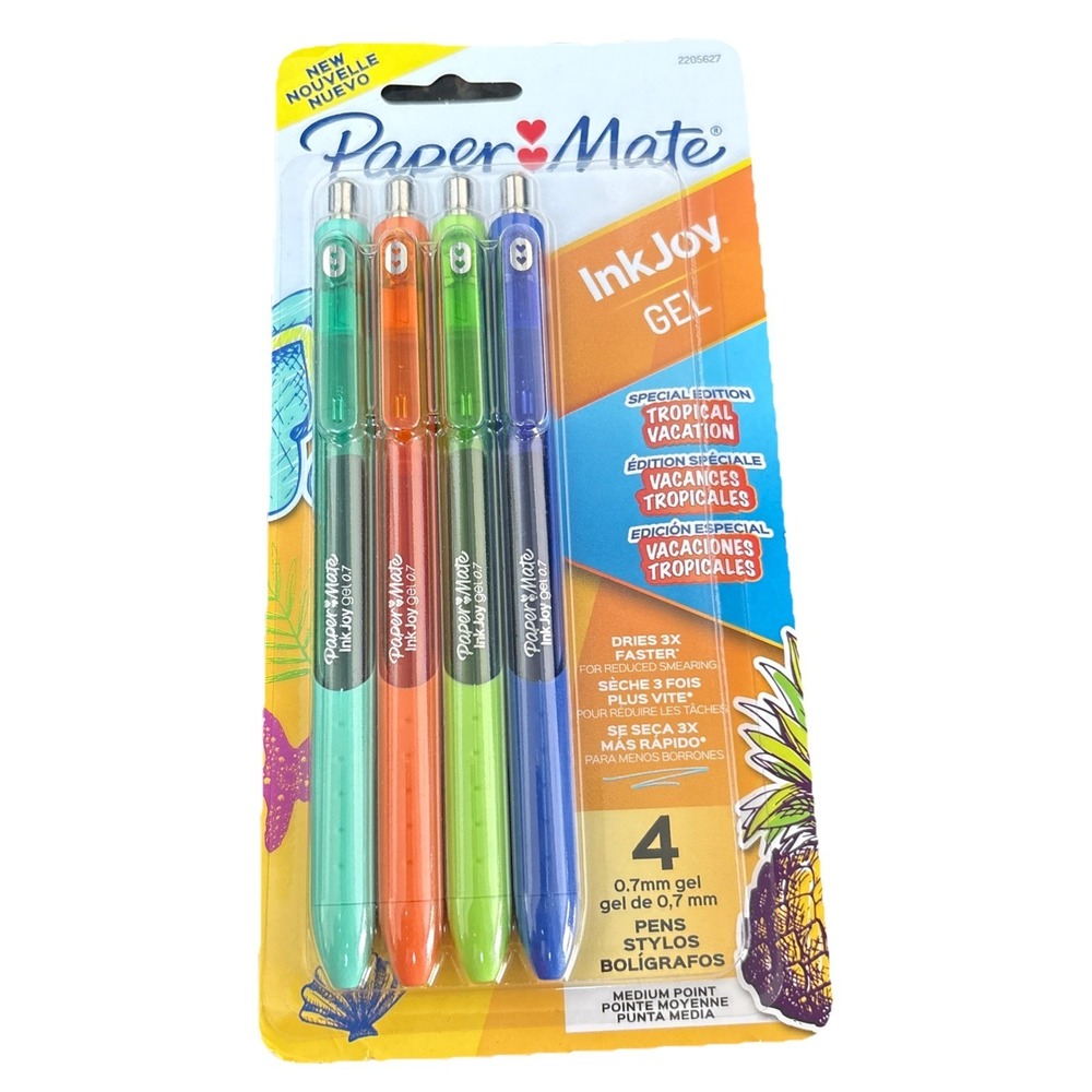 Paper Mate InkJoy Gel Pens, Tropical Vacation Colors, Medium‎ (0.7mm)  4 Count